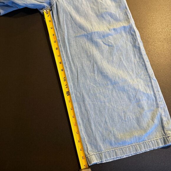 Madewell Gladstone Wash High Rise Chambray Huston Pull-On Crop Pants Size Small - Picture 2 of 8